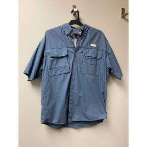 Reel Legends Men's Blue Fishing Shirt Large